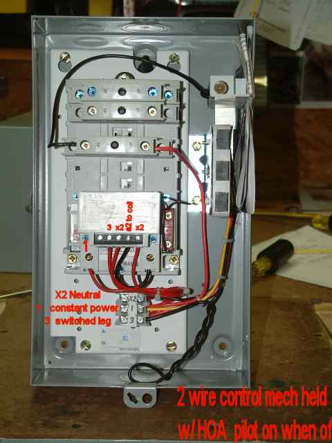 lighting contactor, 2 wire control