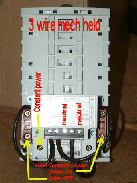 lighting contactor, 3 wire control